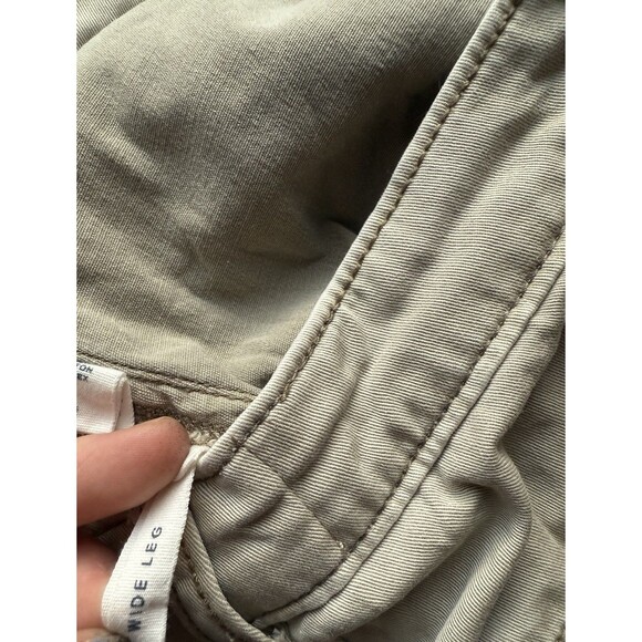 Caslon Women's Pants Khaki Cotton High Rise Wide Leg Crop Trouser Size 31 - Picture 5 of 8